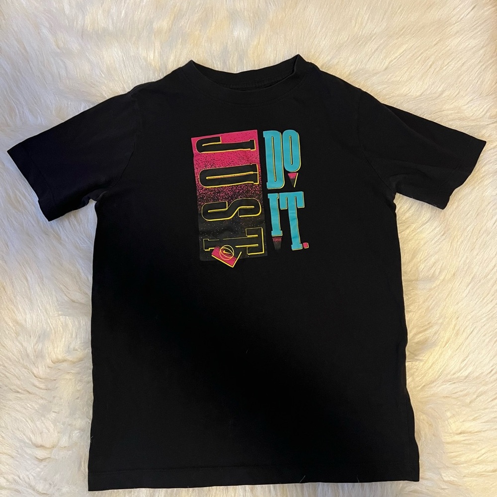 Nike Kids Black Tee with Colorful Graphic